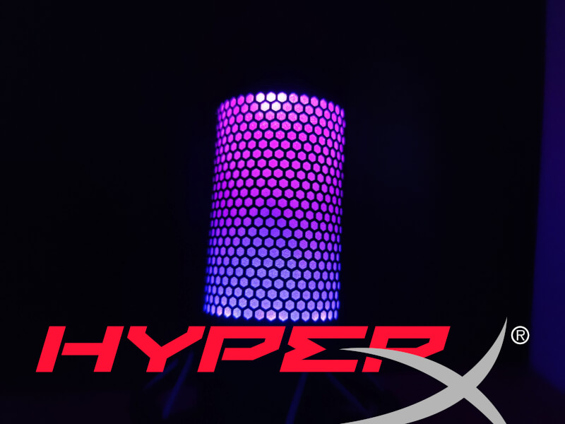 HyperX Quadcast S gaming mikrofon rgb shockmount popfilter front
